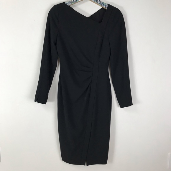 L.K. BENNETT Black Angela Long Sleeve Dress 4 - Picture 4 of 12